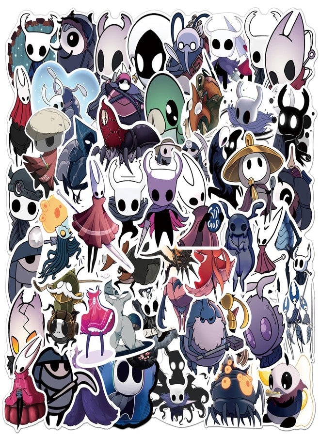 Cannity 50PCS Hollow Knight Stickres for Kids Teens Halloween Stickers for Water Bottles Laptop Luggage Waterproof Vinyl Decals Reward Stickers(Gray) - Image 5